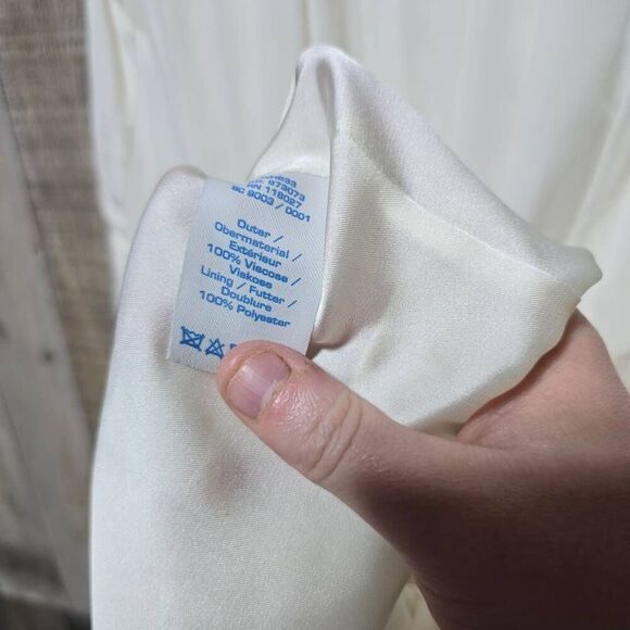 Boden White Surplice Empire Waist Button Back Sleeveless Dress Womens - Picture 5 of 5